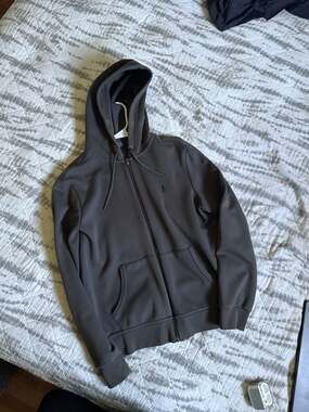 Polo Ralph Lauren Double Knit Full Zip Hoodie Grey